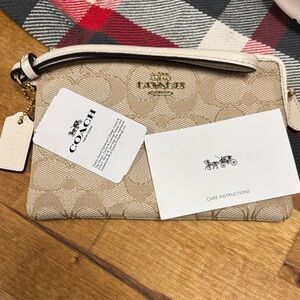 Coach Tan Signature Wristlet